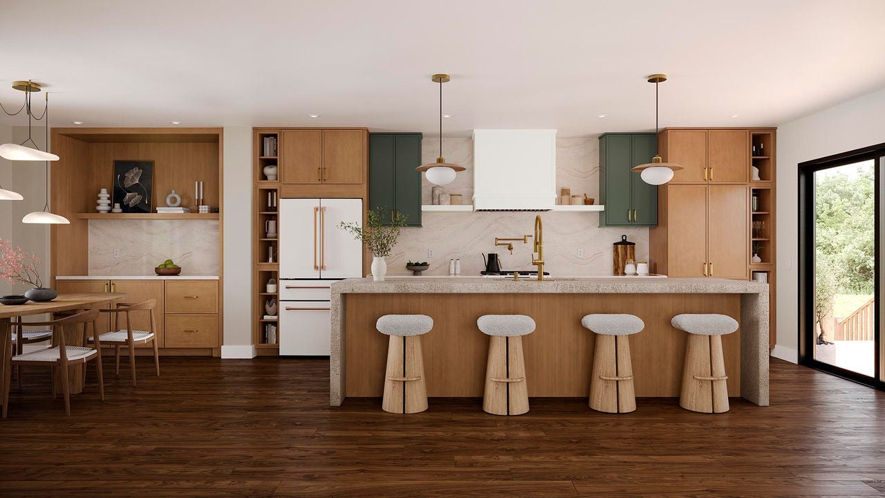 Remy Maple Cider, Painted Linen and Painted Sage kitchen