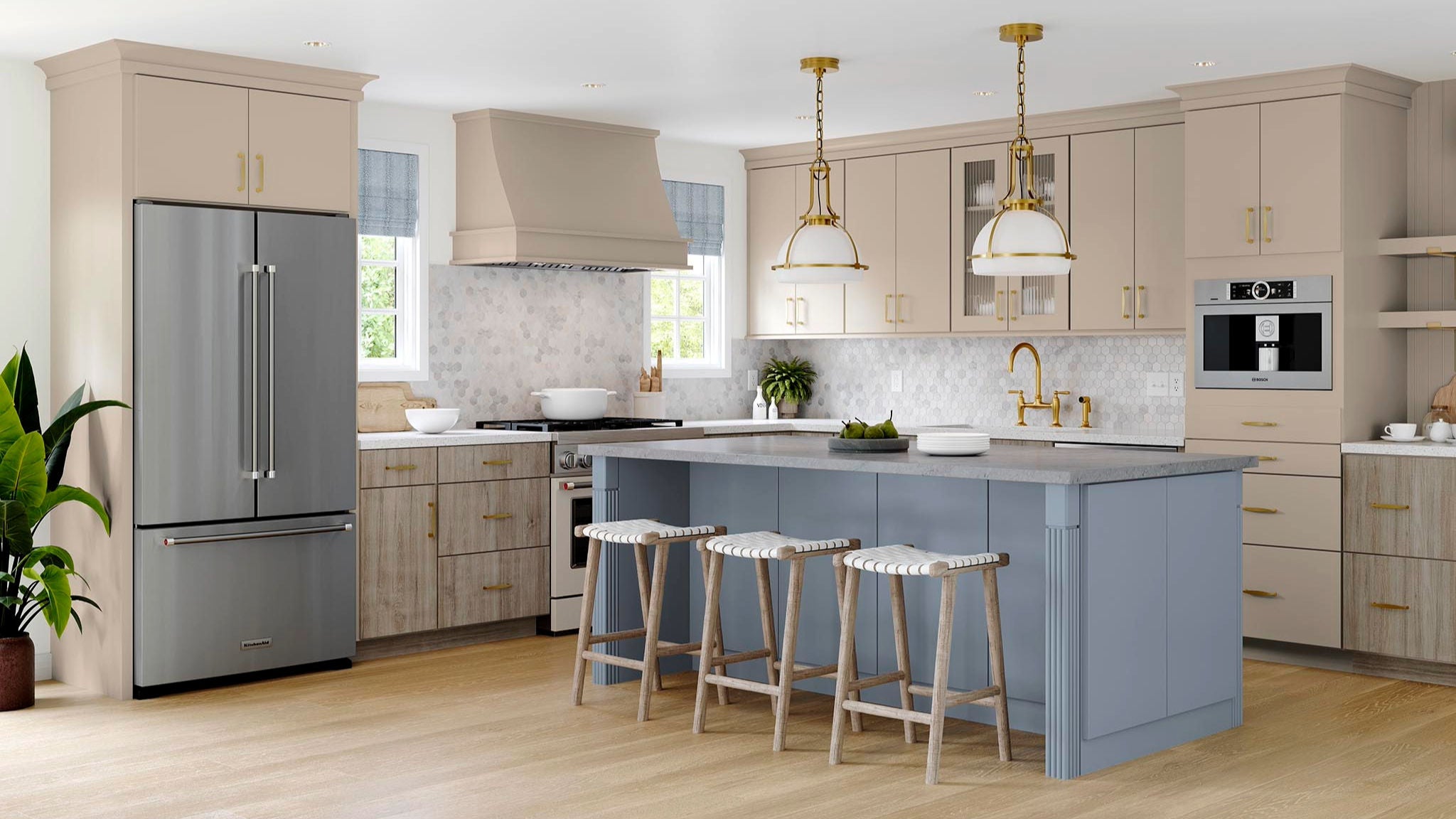 Hanover Painted Oat, Mist and Duraform Drift kitchen