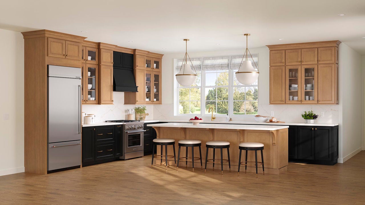  MacArthur Maple Cider and Painted Black kitchen