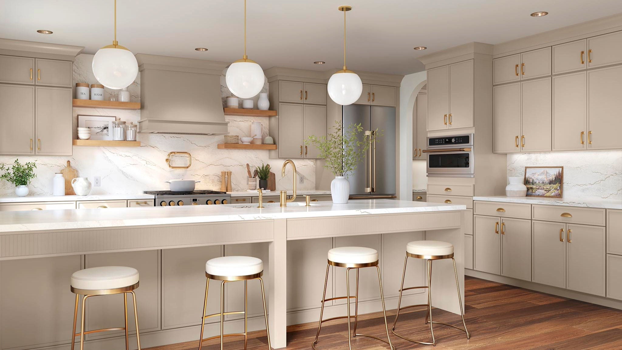 Remy Painted Oat and Maple Cider kitchen