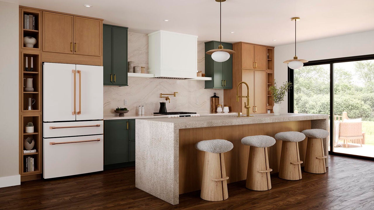 Remy Maple Cider, Painted Linen and Painted Sage kitchen