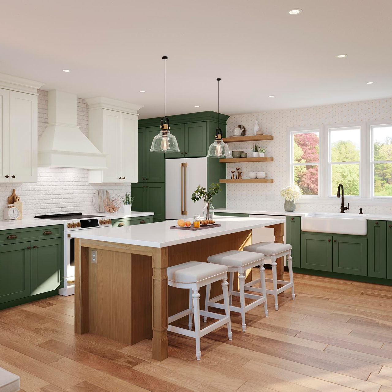A kitchen island with Parker Decorative legs
