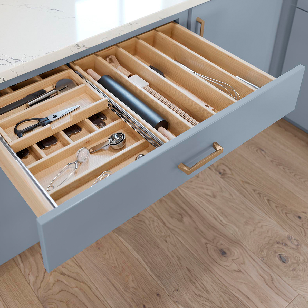 Wood Tiered Cutlery Divider